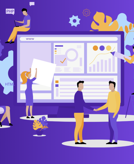 Blue And Yellow Illustration Custom Software Development Instagram Post