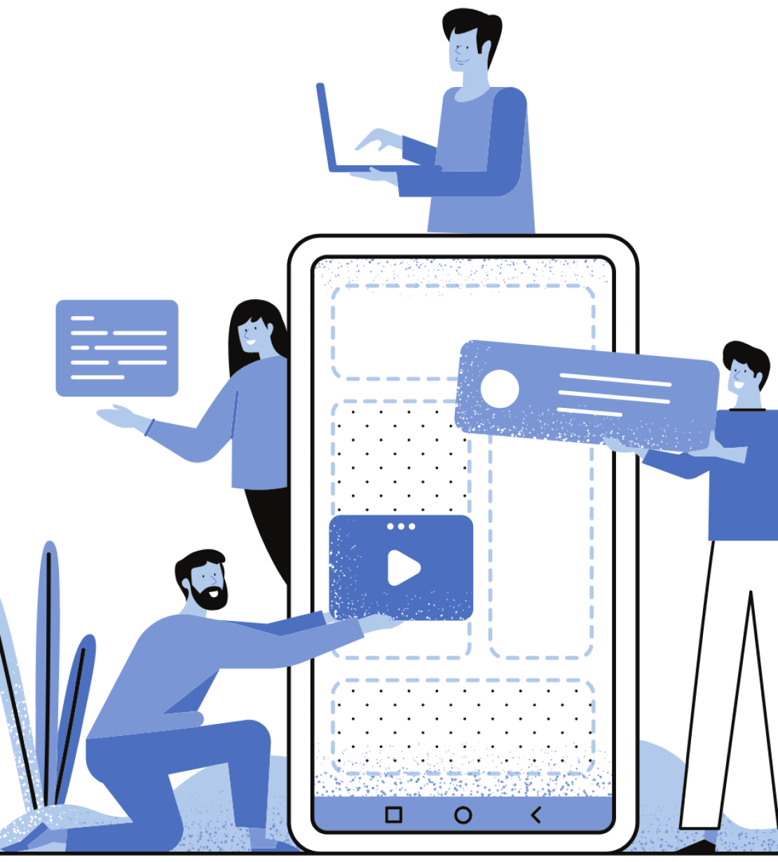 Blue and White Illustrative Software Development Instagram Post (1)